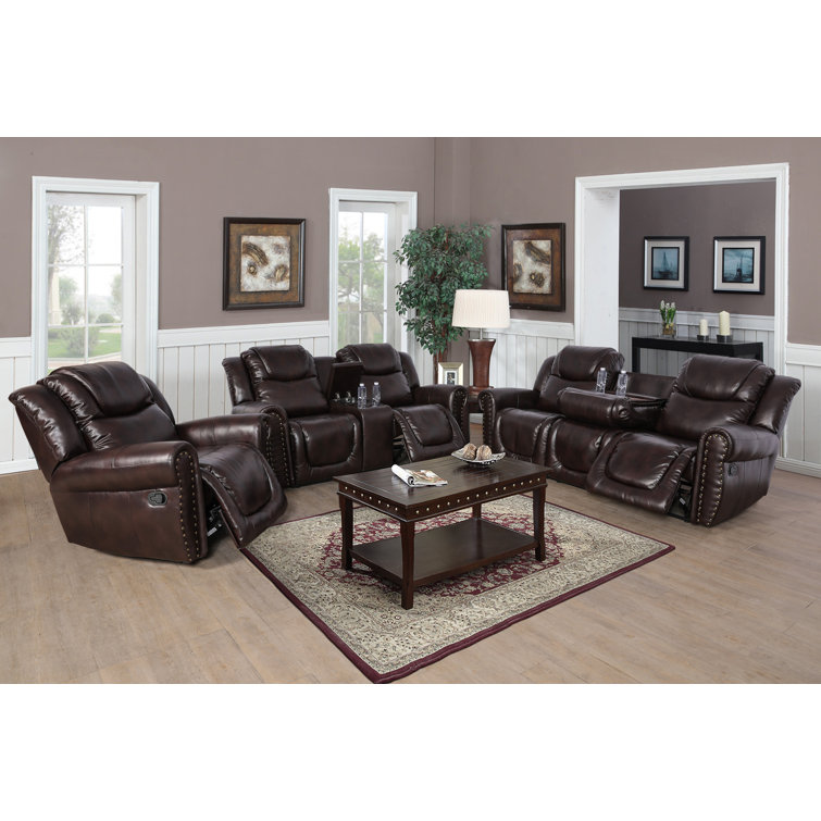 Red Barrel Studio® 3 Piece Faux Leather Living Room Set Wayfair